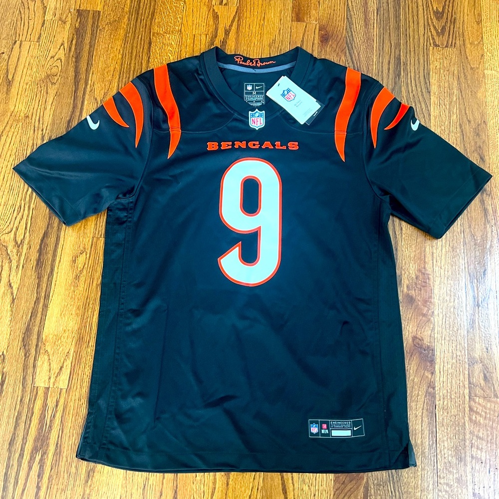 NEW NFL Men’s Joe Burrow #9 Cincinnati Bengals Stitched Nike Field Jersey Auth